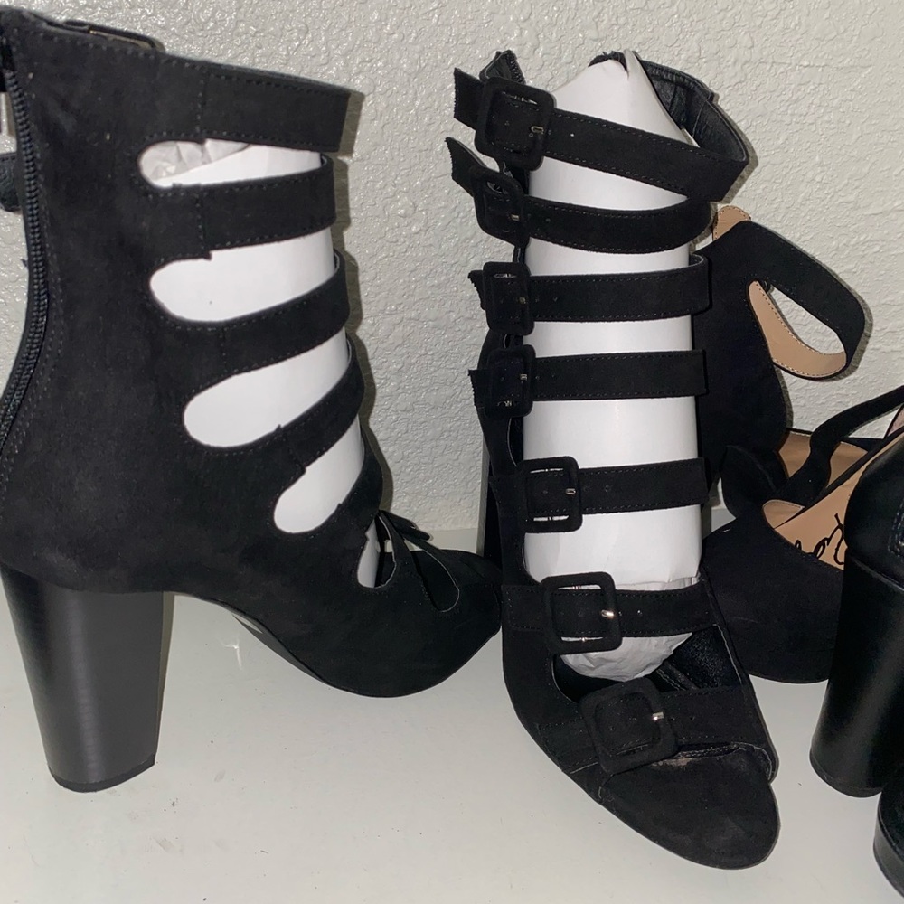 Black Peep toe heels